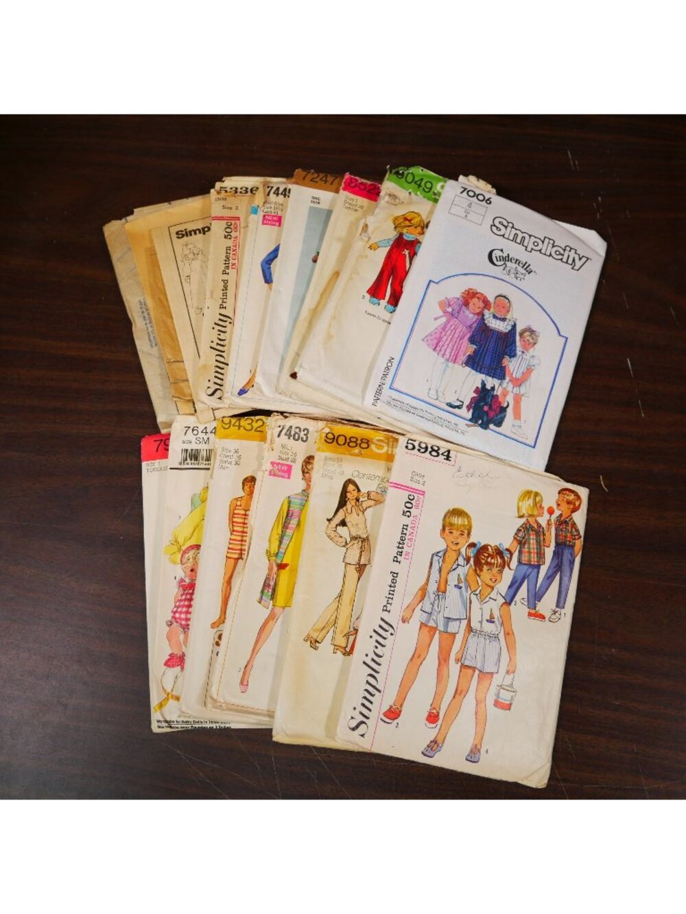 Lot Of 14 Vintage Simplicity Sewing Patterns For Dolls Kids & Adults Various Siz